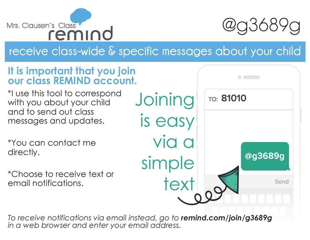 remind sign up info